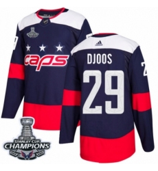Men's Adidas Washington Capitals #29 Christian Djoos Authentic Navy Blue 2018 Stadium Series 2018 Stanley Cup Final Champions NHL Jersey