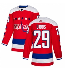 Men's Adidas Washington Capitals #29 Christian Djoos Authentic Red Alternate NHL Jersey