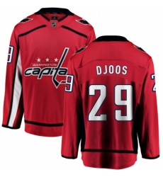 Men's Washington Capitals #29 Christian Djoos Fanatics Branded Red Home Breakaway NHL Jersey