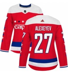 Women's Adidas Washington Capitals #27 Alexander Alexeyev Authentic Red Alternate NHL Jersey Women's Adidas Washington Capitals #27 Alexander Alexeyev Authentic Red Alternate NHL Jersey