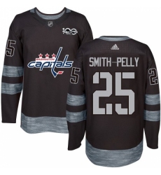 Men's Adidas Washington Capitals #25 Devante Smith-Pelly Authentic Black 1917-2017 100th Anniversary NHL Jersey