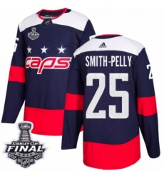 Men's Adidas Washington Capitals #25 Devante Smith-Pelly Authentic Navy Blue 2018 Stadium Series 2018 Stanley Cup Final NHL Jersey