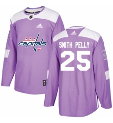 Men's Adidas Washington Capitals #25 Devante Smith-Pelly Authentic Purple Fights Cancer Practice NHL Jersey
