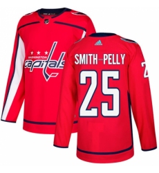 Men's Adidas Washington Capitals #25 Devante Smith-Pelly Authentic Red Home NHL Jersey