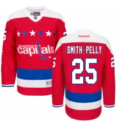 Men's Reebok Washington Capitals #25 Devante Smith-Pelly Authentic Red Third NHL Jersey