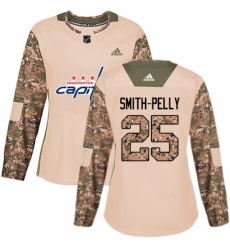 Women's Adidas Washington Capitals #25 Devante Smith-Pelly Authentic Camo Veterans Day Practice NHL Jersey