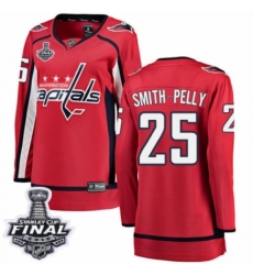 Women's Washington Capitals #25 Devante Smith-Pelly Fanatics Branded Red Home Breakaway 2018 Stanley Cup Final NHL Jersey