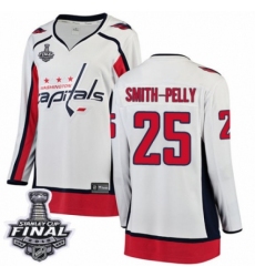 Women's Washington Capitals #25 Devante Smith-Pelly Fanatics Branded White Away Breakaway 2018 Stanley Cup Final NHL Jersey