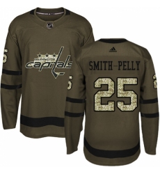 Youth Adidas Washington Capitals #25 Devante Smith-Pelly Authentic Green Salute to Service NHL Jersey