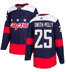 Youth Adidas Washington Capitals #25 Devante Smith-Pelly Authentic Navy Blue 2018 Stadium Series NHL Jersey