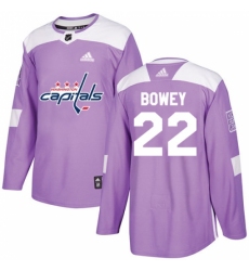 Men's Adidas Washington Capitals #22 Madison Bowey Authentic Purple Fights Cancer Practice NHL Jersey