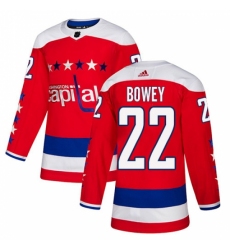 Men's Adidas Washington Capitals #22 Madison Bowey Authentic Red Alternate NHL Jersey