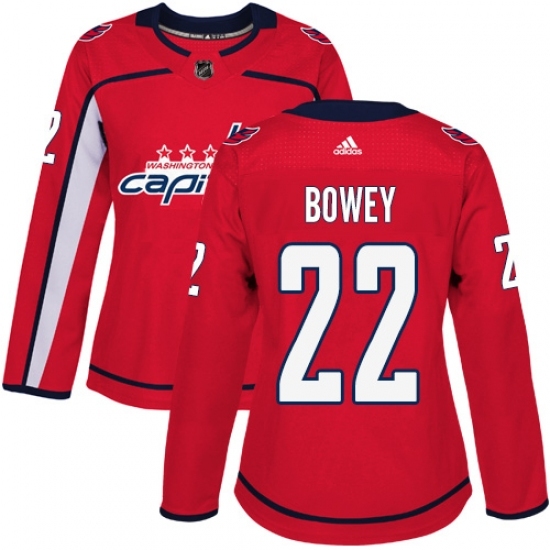 Women's Adidas Washington Capitals #22 Madison Bowey Authentic Red Home NHL Jersey