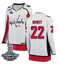 Women's Washington Capitals #22 Madison Bowey Fanatics Branded White Away Breakaway 2018 Stanley Cup Final Champions NHL Jersey