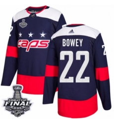 Youth Adidas Washington Capitals #22 Madison Bowey Authentic Navy Blue 2018 Stadium Series 2018 Stanley Cup Final NHL Jersey