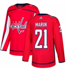 Men's Adidas Washington Capitals #21 Dennis Maruk Premier Red Home NHL Jersey