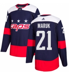Youth Adidas Washington Capitals #21 Dennis Maruk Authentic Navy Blue 2018 Stadium Series NHL Jersey