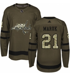 Youth Adidas Washington Capitals #21 Dennis Maruk Premier Green Salute to Service NHL Jersey