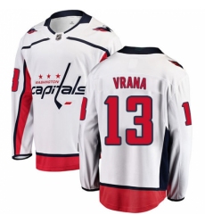 Men's Washington Capitals #13 Jakub Vrana Fanatics Branded White Away Breakaway NHL Jersey