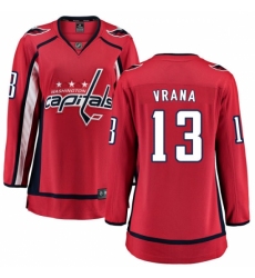 Women's Washington Capitals #13 Jakub Vrana Fanatics Branded Red Home Breakaway NHL Jersey