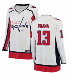 Women's Washington Capitals #13 Jakub Vrana Fanatics Branded White Away Breakaway NHL Jersey