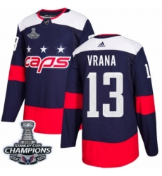 Youth Adidas Washington Capitals #13 Jakub Vrana Authentic Navy Blue 2018 Stadium Series 2018 Stanley Cup Final Champions NHL Jersey