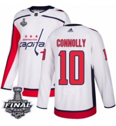 Men's Adidas Washington Capitals #10 Brett Connolly Authentic White Away 2018 Stanley Cup Final NHL Jersey