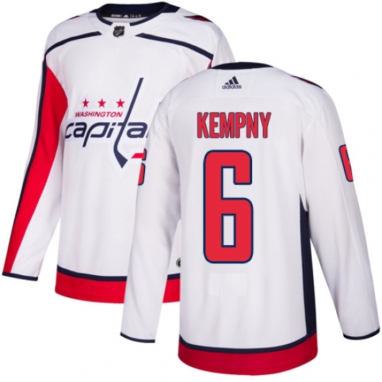 Men's Adidas Washington Capitals #6 Michal Kempny Authentic White Away NHL Jersey Men's Adidas Washington Capitals #6 Michal Kempny Authentic White Away NHL Jersey