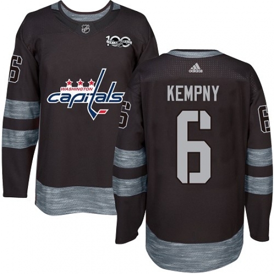 Men's Adidas Washington Capitals #6 Michal Kempny Premier Black 1917-2017 100th Anniversary NHL Jersey Men's Adidas Washington Capitals #6 Michal Kempny Premier Black 1917-2017 100th Anniversary NHL Jersey