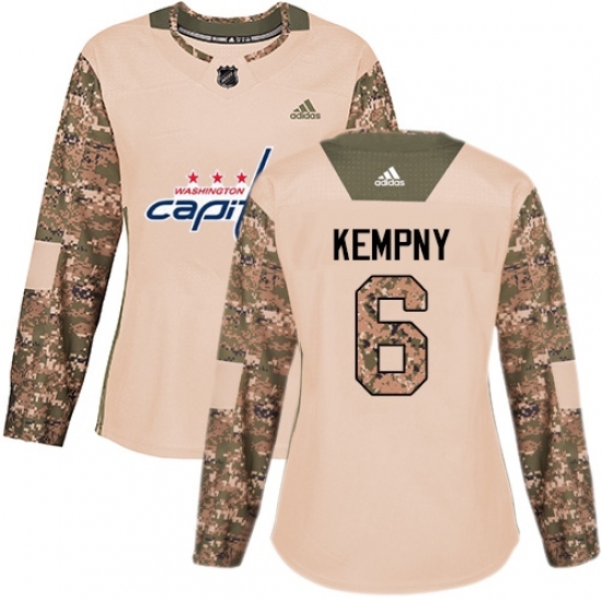 Women's Adidas Washington Capitals #6 Michal Kempny Authentic Camo Veterans Day Practice NHL Jersey Women's Adidas Washington Capitals #6 Michal Kempny Authentic Camo Veterans Day Practice NHL Jersey