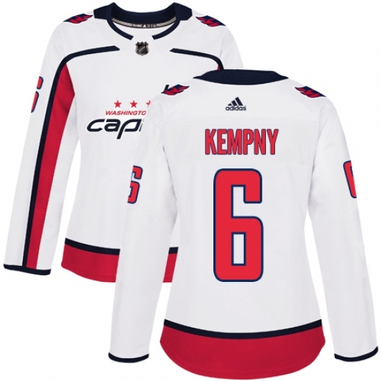 Women's Adidas Washington Capitals #6 Michal Kempny Authentic White Away NHL Jersey Women's Adidas Washington Capitals #6 Michal Kempny Authentic White Away NHL Jersey