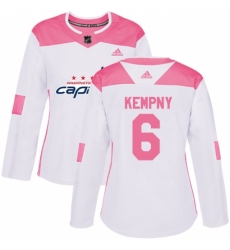 Women's Adidas Washington Capitals #6 Michal Kempny Authentic White Pink Fashion NHL Jersey Women's Adidas Washington Capitals #6 Michal Kempny Authentic White Pink Fashion NHL Jersey