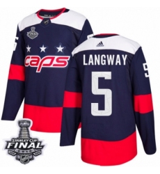 Men's Adidas Washington Capitals #5 Rod Langway Authentic Navy Blue 2018 Stadium Series 2018 Stanley Cup Final NHL Jersey