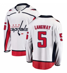 Men's Washington Capitals #5 Rod Langway Fanatics Branded White Away Breakaway NHL Jersey