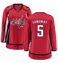 Women's Washington Capitals #5 Rod Langway Fanatics Branded Red Home Breakaway NHL Jersey