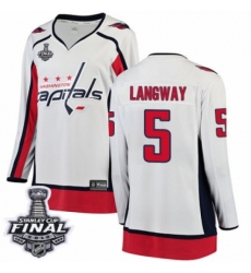 Women's Washington Capitals #5 Rod Langway Fanatics Branded White Away Breakaway 2018 Stanley Cup Final NHL Jersey
