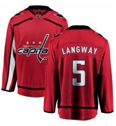 Youth Washington Capitals #5 Rod Langway Fanatics Branded Red Home Breakaway NHL Jersey