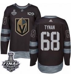 Men's Adidas Vegas Golden Knights #68 T.J. Tynan Authentic Black 1917-2017 100th Anniversary 2018 Stanley Cup Final NHL Jersey