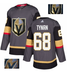 Men's Adidas Vegas Golden Knights #68 T.J. Tynan Authentic Gray Fashion Gold NHL Jersey