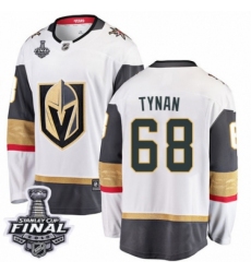 Men's Vegas Golden Knights #68 T.J. Tynan Authentic White Away Fanatics Branded Breakaway 2018 Stanley Cup Final NHL Jersey