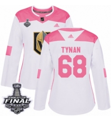 Women's Adidas Vegas Golden Knights #68 T.J. Tynan Authentic White/Pink Fashion 2018 Stanley Cup Final NHL Jersey