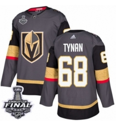 Youth Adidas Vegas Golden Knights #68 T.J. Tynan Authentic Gray Home 2018 Stanley Cup Final NHL Jersey
