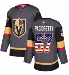 Men's Adidas Vegas Golden Knights #67 Max Pacioretty Authentic Gray USA Flag Fashion NHL Jersey Men's Adidas Vegas Golden Knights #67 Max Pacioretty Authentic Gray USA Flag Fashion NHL Jersey