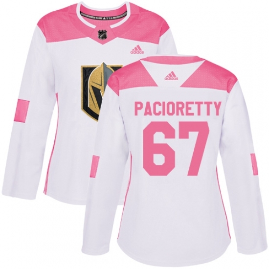 Women's Adidas Vegas Golden Knights #67 Max Pacioretty Authentic White Pink Fashion NHL Jersey Women's Adidas Vegas Golden Knights #67 Max Pacioretty Authentic White Pink Fashion NHL Jersey