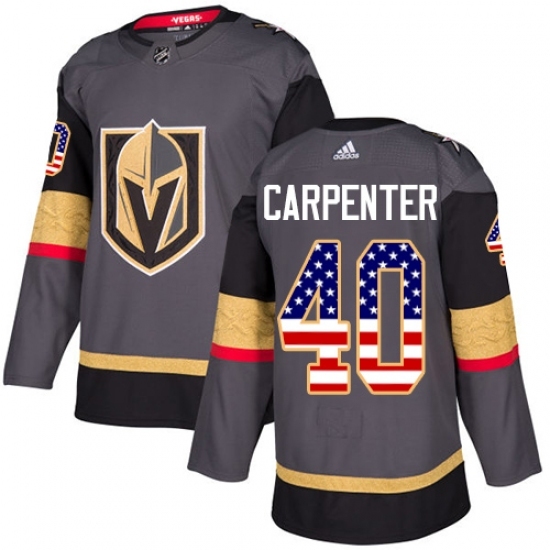 Men's Adidas Vegas Golden Knights #40 Ryan Carpenter Authentic Gray USA Flag Fashion NHL Jersey Men's Adidas Vegas Golden Knights #40 Ryan Carpenter Authentic Gray USA Flag Fashion NHL Jersey