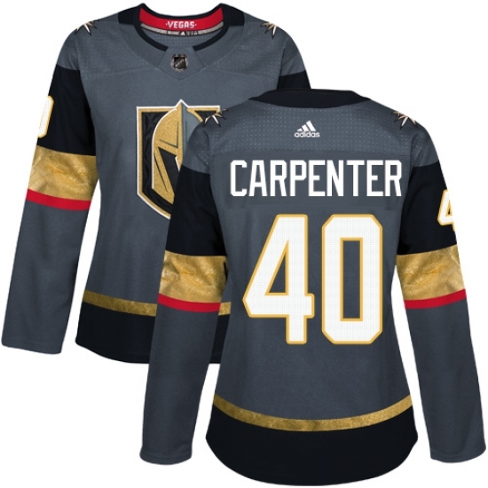 Women's Adidas Vegas Golden Knights #40 Ryan Carpenter Authentic Gray Home NHL Jersey Women's Adidas Vegas Golden Knights #40 Ryan Carpenter Authentic Gray Home NHL Jersey