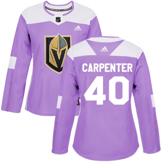 Women's Adidas Vegas Golden Knights #40 Ryan Carpenter Authentic Purple Fights Cancer Practice NHL Jersey Women's Adidas Vegas Golden Knights #40 Ryan Carpenter Authentic Purple Fights Cancer Practice NHL Jersey