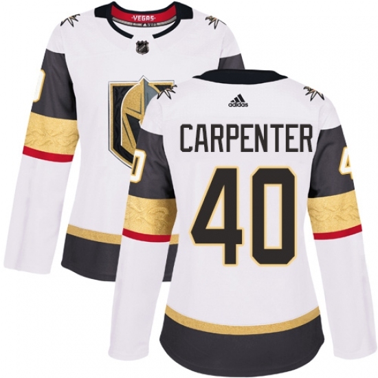 Women's Adidas Vegas Golden Knights #40 Ryan Carpenter Authentic White Away NHL Jersey Women's Adidas Vegas Golden Knights #40 Ryan Carpenter Authentic White Away NHL Jersey