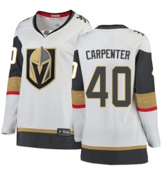Women's Vegas Golden Knights #40 Ryan Carpenter Authentic White Away Fanatics Branded Breakaway NHL Jersey Women's Vegas Golden Knights #40 Ryan Carpenter Authentic White Away Fanatics Branded Breakaway NHL Jersey
