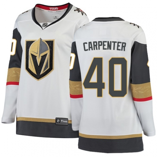 Women's Vegas Golden Knights #40 Ryan Carpenter Authentic White Away Fanatics Branded Breakaway NHL Jersey Women's Vegas Golden Knights #40 Ryan Carpenter Authentic White Away Fanatics Branded Breakaway NHL Jersey